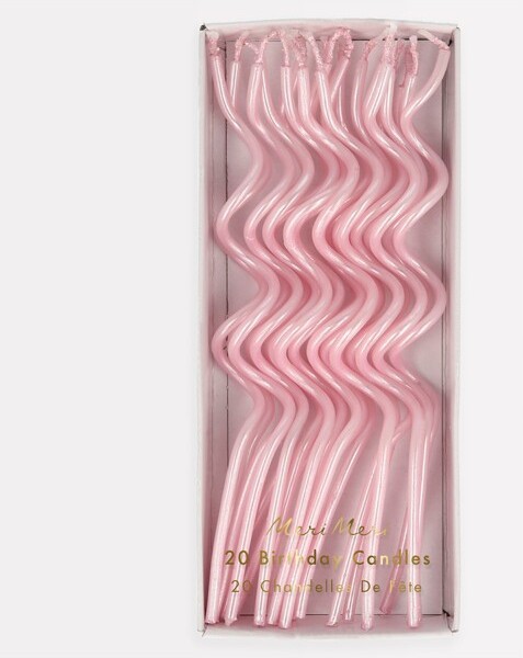 Meri Meri MeriMeriPinkSwirlyCandles(Packof20)