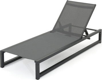 Brayden Studio Modern Chaise With Grey Mesh - Comfortable Outdoor Seating Aluminum Lounge Adjustable & Seat