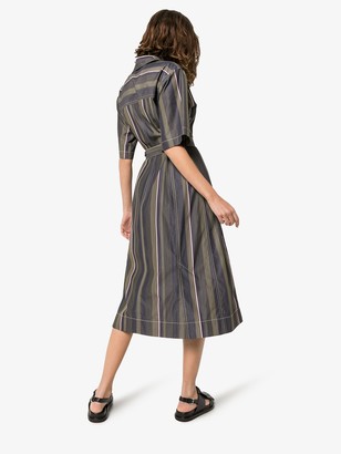 Marni Striped Cotton Midi Dress