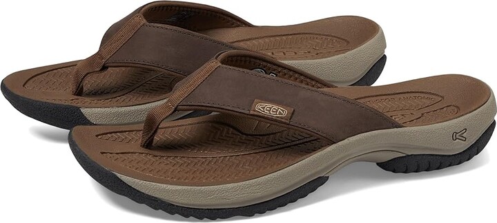 Keen Kona Flip TG Men's Shoes Java/Dark Earth : 9 D - Medium, Leather/Synthetic