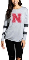 Thumbnail for your product : CAMP DAVID Women's Heathered Gray Nebraska Huskers Swell Stripe Long Sleeve T-Shirt