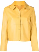 Thumbnail for your product : S.W.O.R.D 6.6.44 Spread-Collar Button-Up Leather Jacket