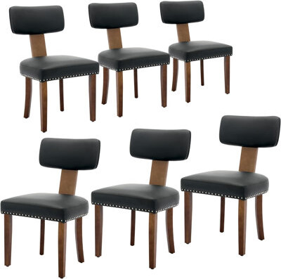 Red Barrel Studio Modern Fabric Dining Chairs Upholstered Kitchen Chairs With Hardwood Frame Wood Legs