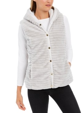 Charter Club Faux-Fur Hooded Reversible Vest, Created for Macy's