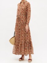 Thumbnail for your product : Mes Demoiselles Glaieul Floral-print Chiffon Shirt Dress - Red Multi