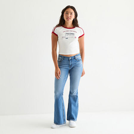 Arizona - Juniors Short Womens Low Rise Flare Leg Jean