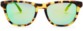 Thumbnail for your product : Stella McCartney Mirrored Square Acetate Sunglasses, Spotty Tortoise/Green
