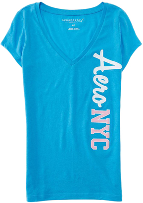 Aeropostale Womens Aero Nyc V-Neck Graphic T Shirt