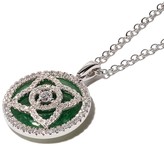 Thumbnail for your product : De Beers 18kt white gold Enchanted Lotus Jade Medal diamond necklace
