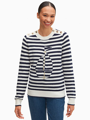 Kate Spade Cashmere Stripe-detail Button-fastening Cardigan in Blue Womens Clothing Jumpers and knitwear Cardigans 