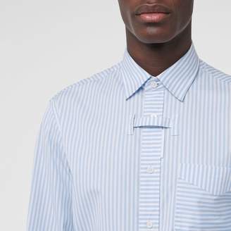 Burberry Striped Cotton Shirt and Tie Twinset
