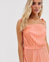 Thumbnail for your product : Miss Selfridge cami midi dress with frill hem in coral