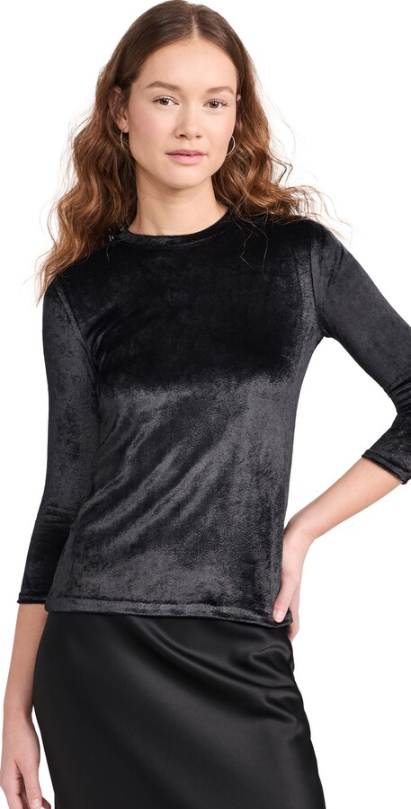 Vince Velour 3/4 Sleeve Crew Top