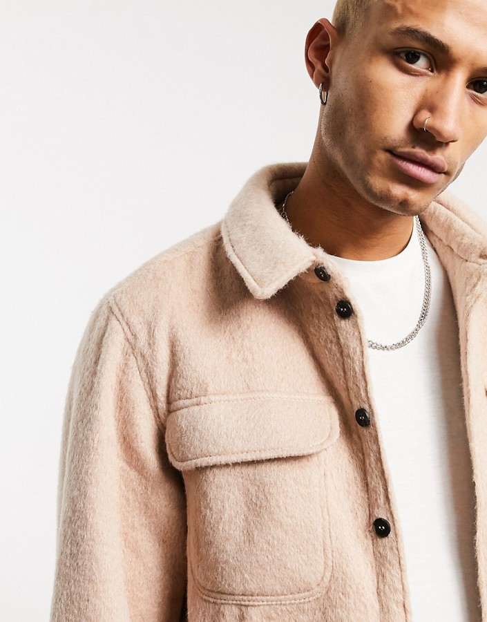 wool shacket men