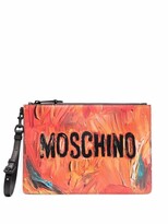 Thumbnail for your product : Moschino Paint-Print Logo Clutch Bag
