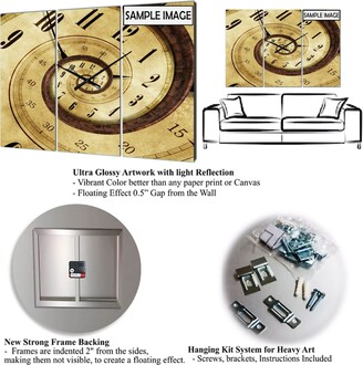 Design Art Designart Traditional 3 Panels Metal Wall Clock