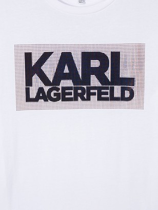 Karl Lagerfeld Paris TEEN studded logo print T-shirt