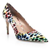Thumbnail for your product : Miu Miu Graphic-Print Patent Leather Pumps