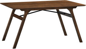 George Oliver Rectangular Dining Table With Walnut Finish Spacious -