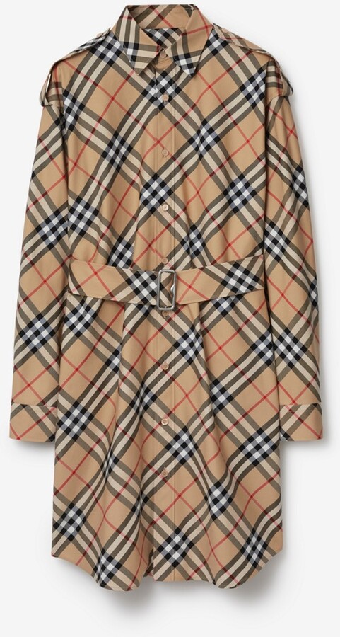 Burberry Check Cotton Shirt Dress Size: 0