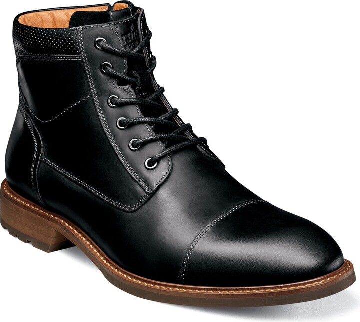 Florsheim Chalet Cap Toe Boot Black Crazy Horse 10 M (D)
