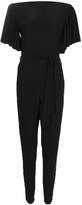 Thumbnail for your product : boohoo Jackie Batwing Belted Skinny Leg Jumpsuit