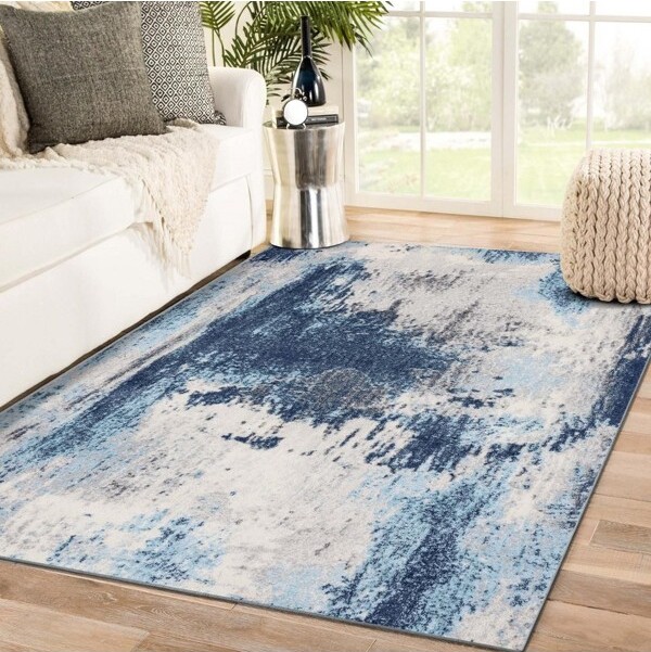 Luxe Weavers LuxeWeaversContemporaryAbstractBlue5x7IndoorAreaRug