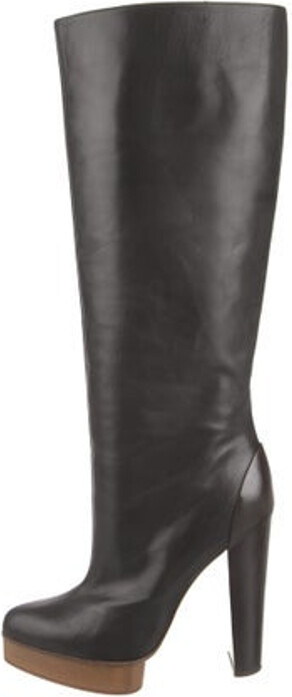 Marni Leather Knee-High Boots Black Semi-Pointed Toes Platform Includes Box & Dust Bag Unfortunately, due to restrictions, this item may not be eligible for shipping in all areas.