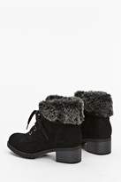 Thumbnail for your product : Next Womens Evans Black Faux Fur Cuff Lace Up Boot
