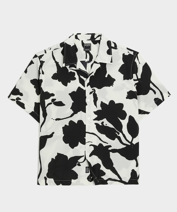 Todd Snyder Cropped Silk-Cotton Camp Collar Shirt