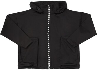 DKNY Hooded Nylon Jersey Sweatshirt