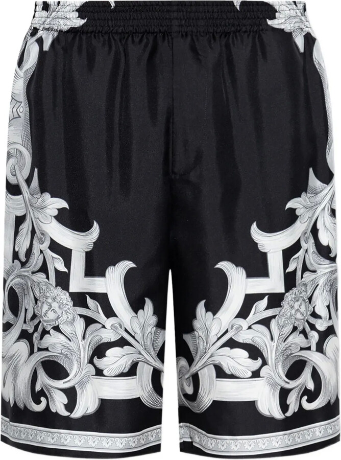 Versace Barocco-print silk shorts