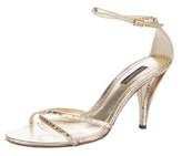Thumbnail for your product : Dolce & Gabbana Metallic Snakeskin Sandals
