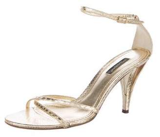 Dolce & Gabbana Metallic Snakeskin Sandals