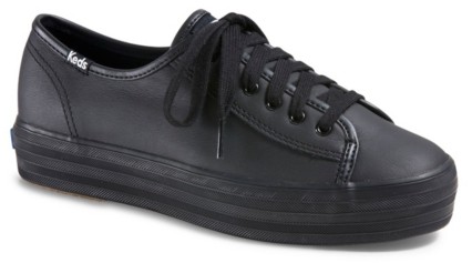 black leather keds shoes