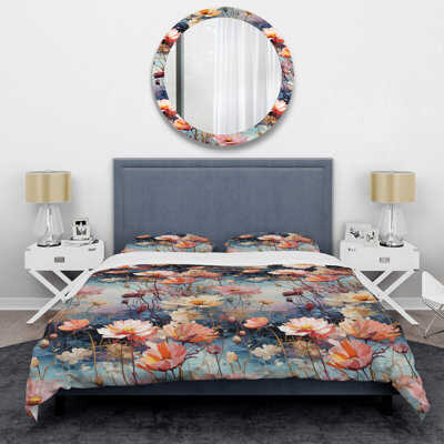 Design Art Pink Monets Garden Botanical Pattern III Duvet Cover Set