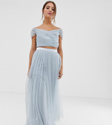 Thumbnail for your product : Anaya With Love tulle maxi skirt co-ord with satin trim in blue