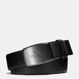Coach Stitched Plaque Cut-To-Size Reversible Leather Belt