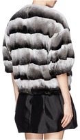Thumbnail for your product : Nobrand Stripe Rex rabbit fur cropped jacket