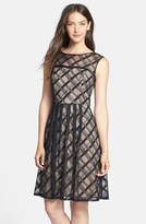Thumbnail for your product : Adrianna Papell Mesh Fit & Flare Dress