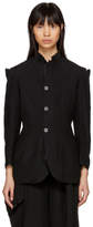 Thumbnail for your product : Yohji Yamamoto Black Linen Cut-Out Shoulders Jacket