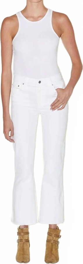 Le Jean Bella Crop Flare In White