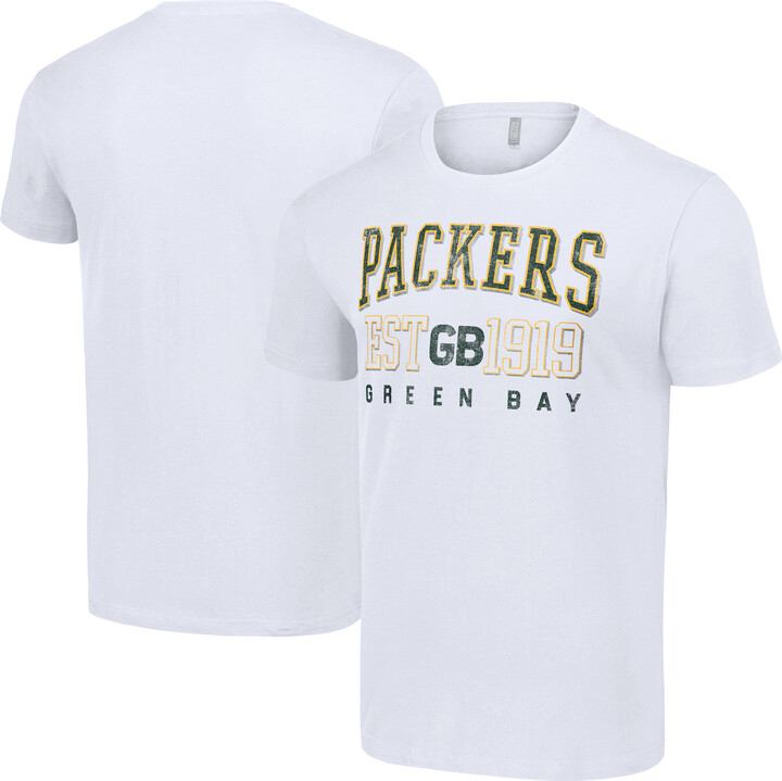 Men's Starter White Green Bay Packers Throwback Logo T-Shirt