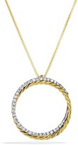 Thumbnail for your product : David Yurman Crossover Pendant with Diamonds in Gold on Chain