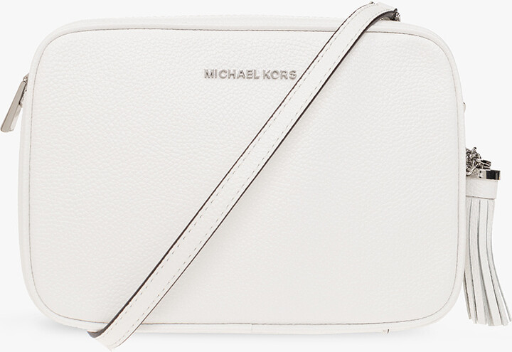 Michael Kors Optic White Jet Set Tote Shopper Bag (Medium, Optic White) Saffiano  Leather Handbag : : Fashion