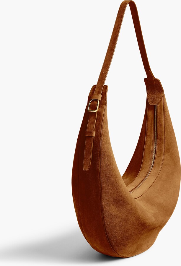 KHAITE Augustina Hobo in Mud Suede