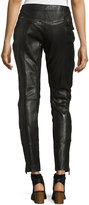 Thumbnail for your product : RED Valentino Leather Cropped Moto Pants, Nero