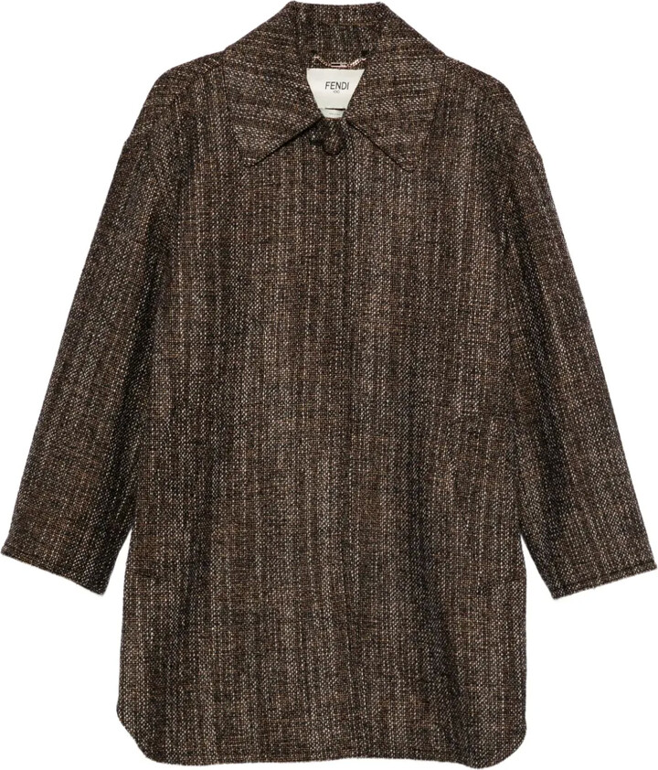 Fendi Tweed Collared Coat