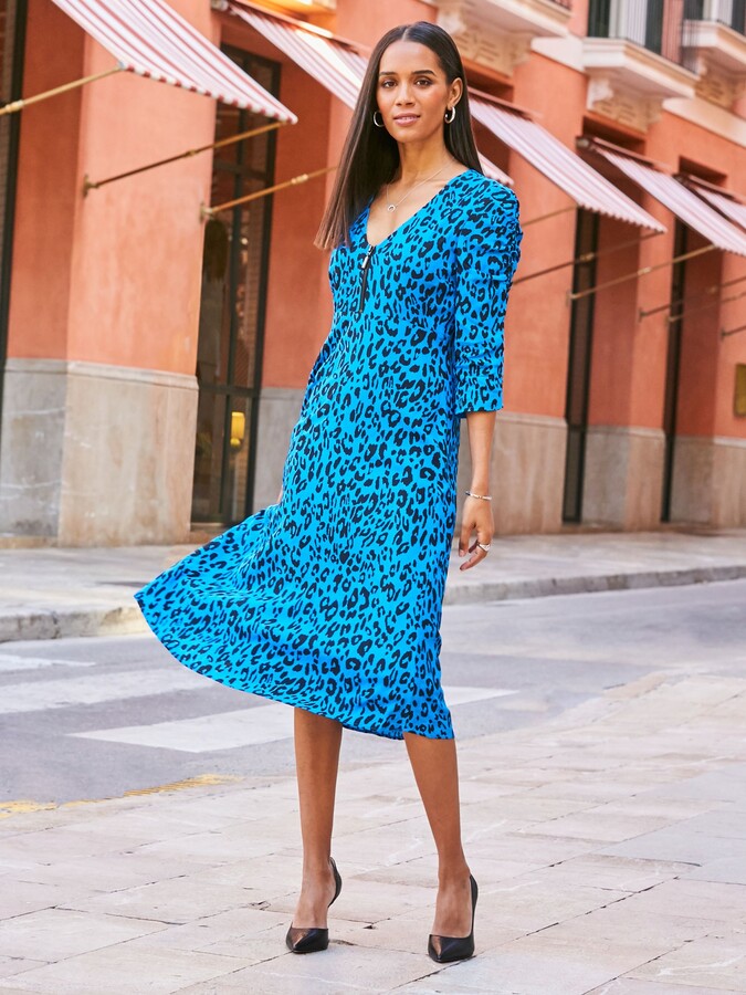 Blue Leopard Print Dress | Shop the ...