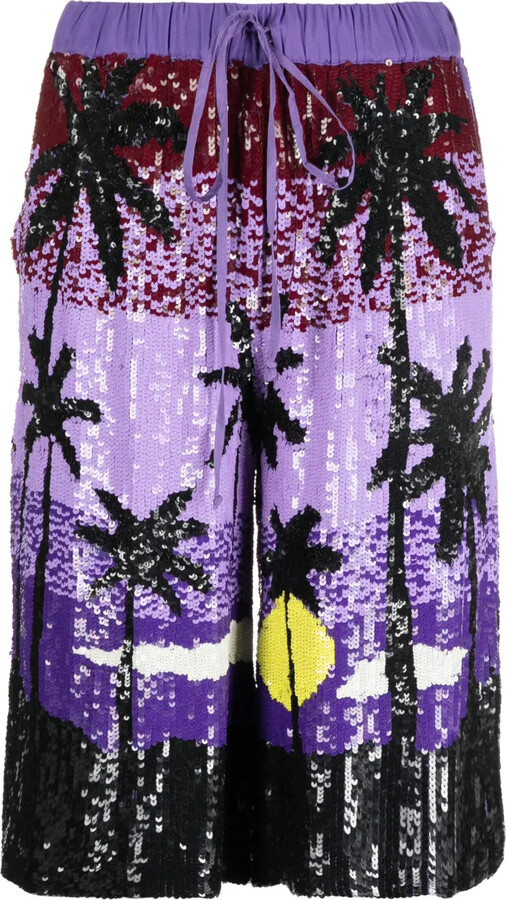 P.A.R.O.S.H. Sequin-Embellished Drawstring Shorts